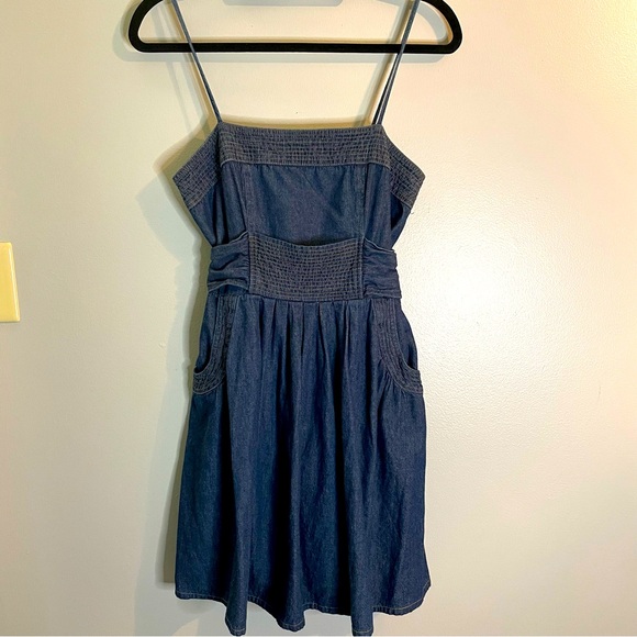 JFW By Just For Wraps Womens Dress Blue Waist Pockets Denim 100% Cotton SZ/7 - Picture 1 of 10